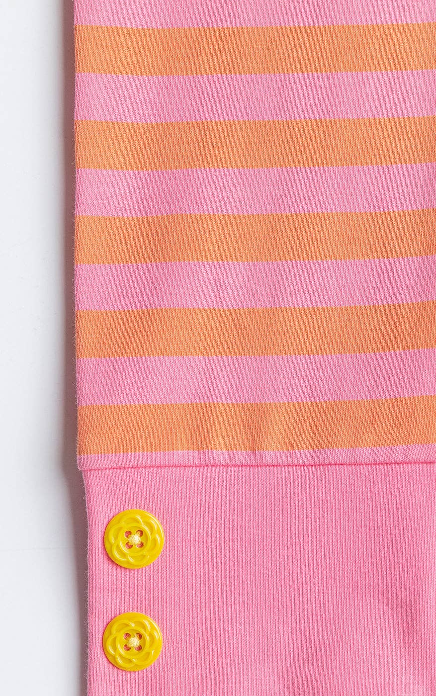 Party Stripe Leggings: Flamingo & Carnation Stripe