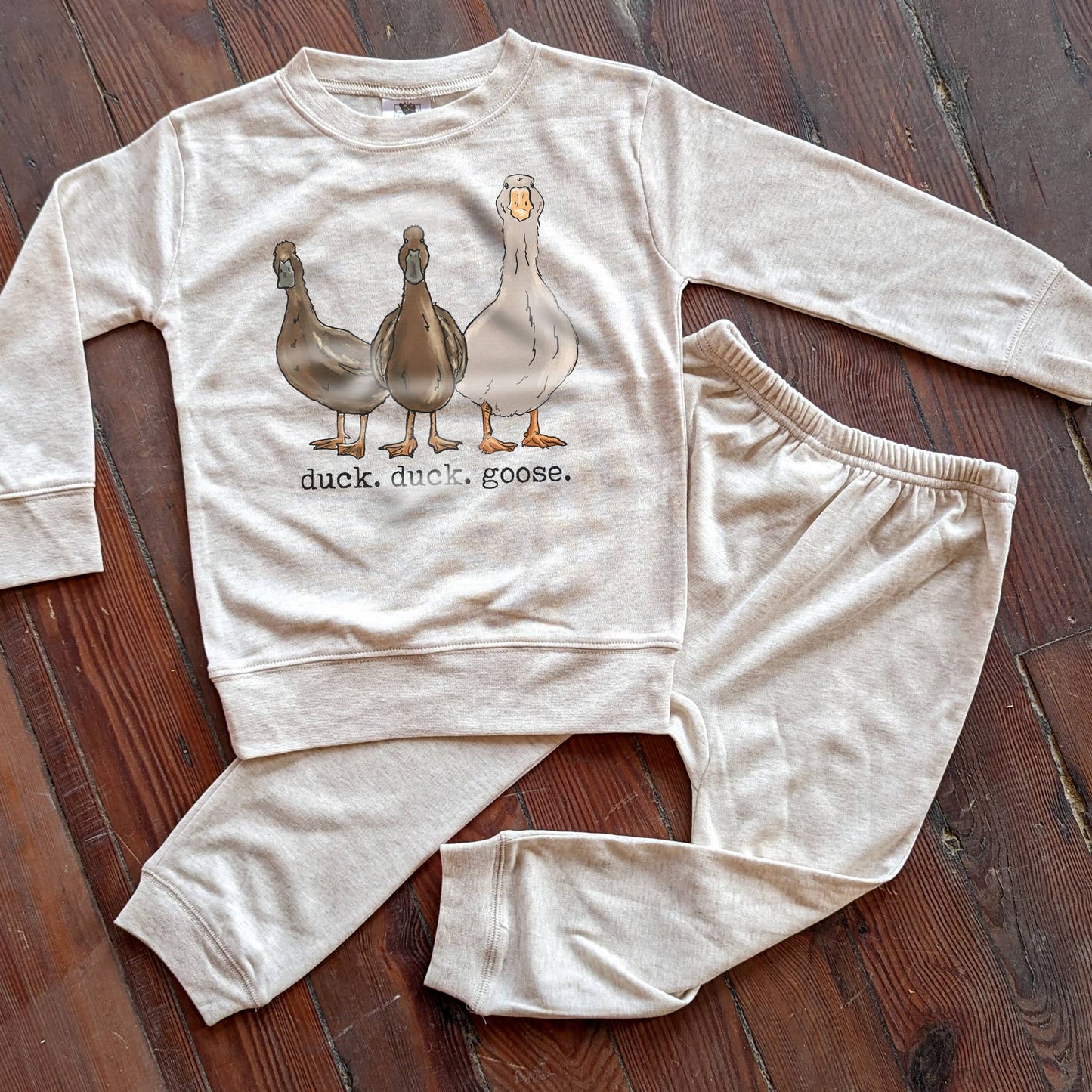 "Duck Duck Goose" Country Pajama Play Toddler Farm Clothes: 3T / Short Sleeves