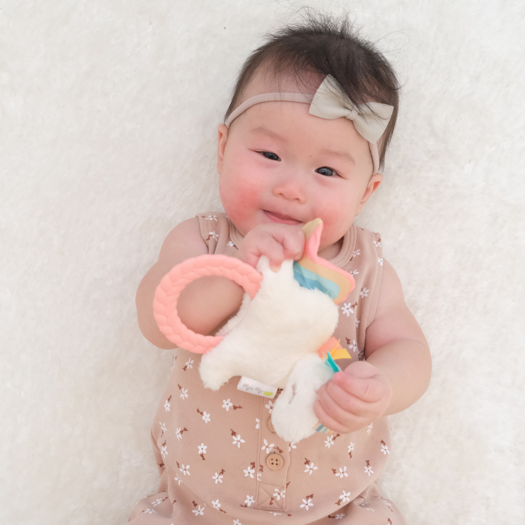 Unicorn Plush Rattle Pal with Teether
