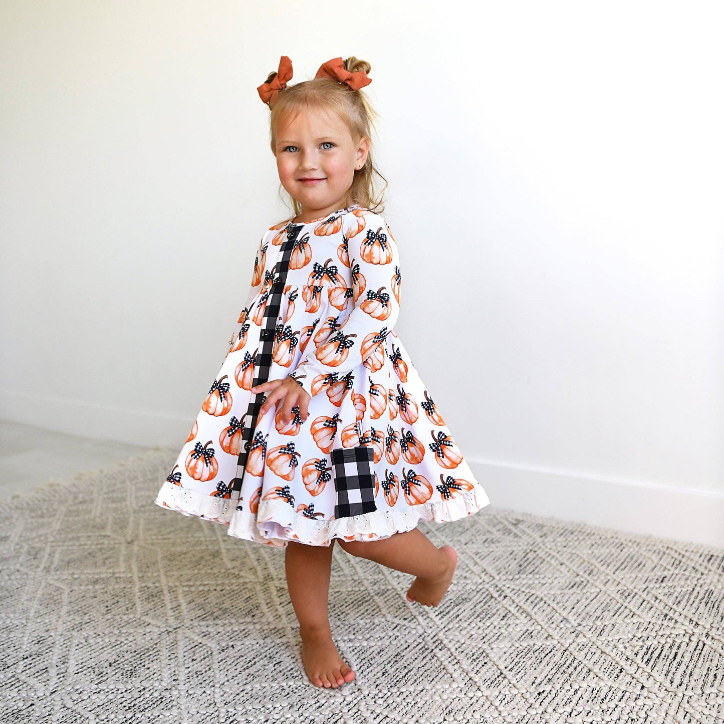 Lilith Pumpkin Button Dress