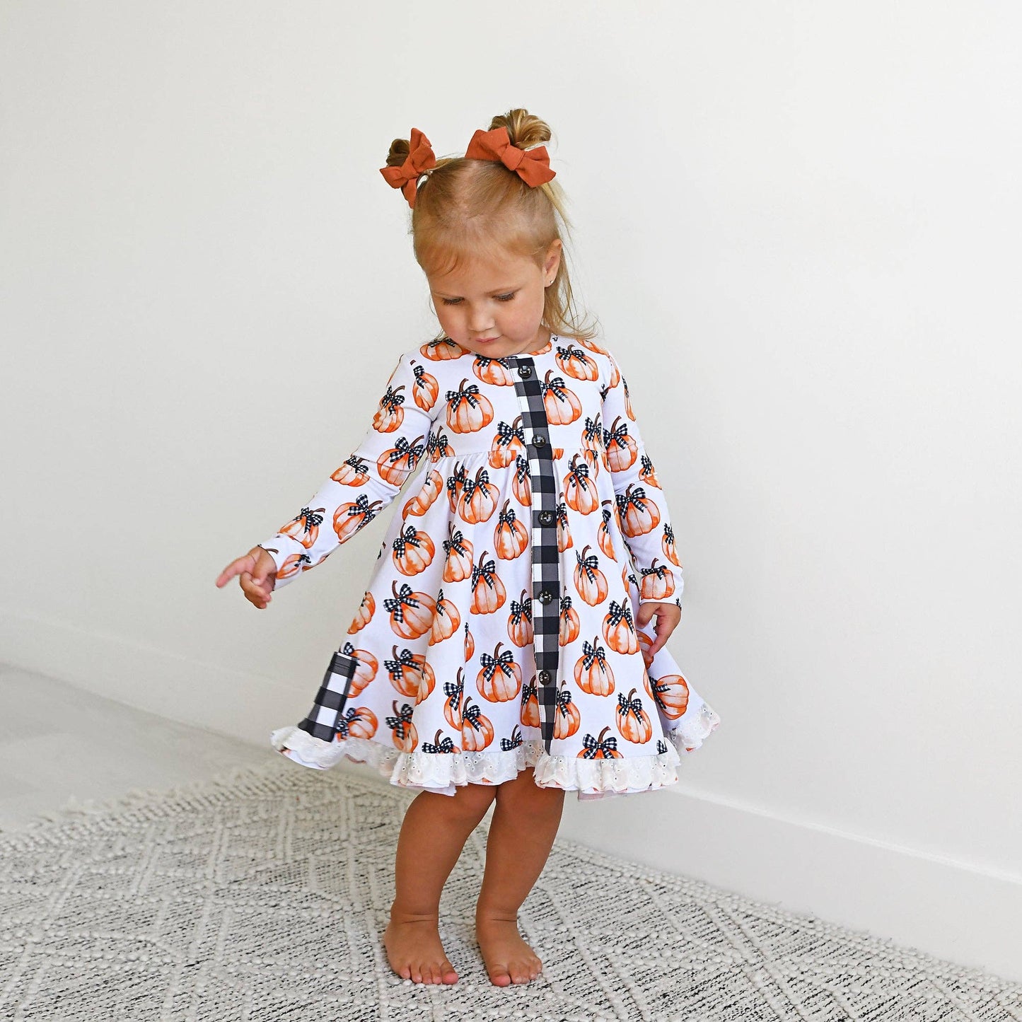 Lilith Pumpkin Button Dress