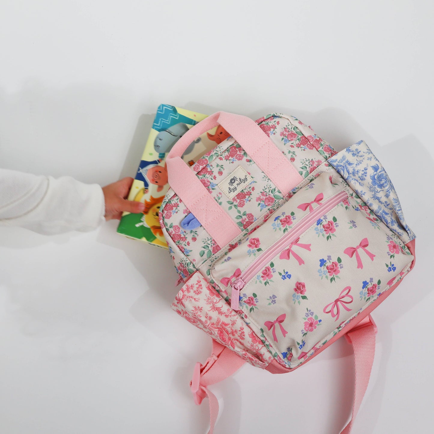 Toddler Backpack: Ribbons + Roses