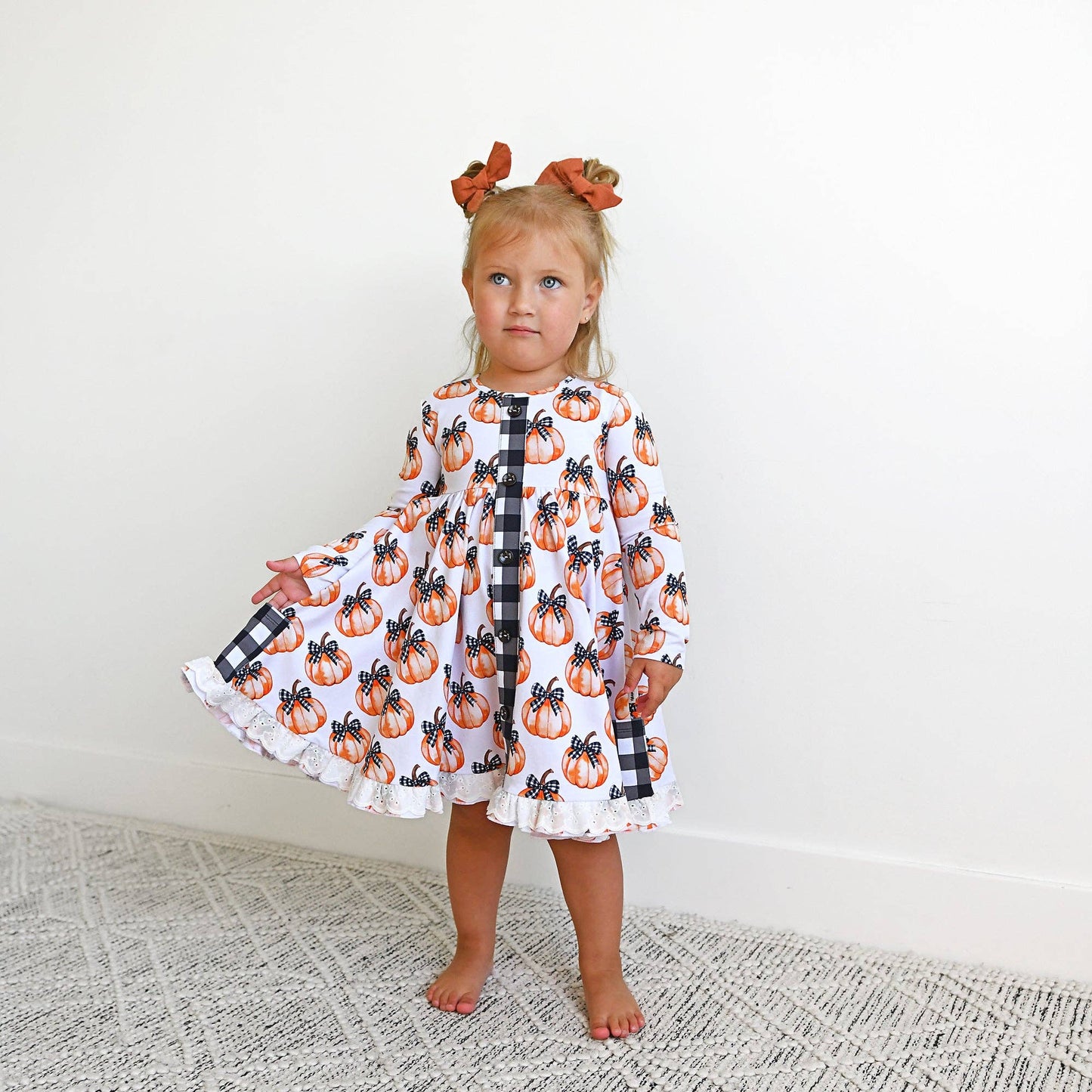 Lilith Pumpkin Button Dress