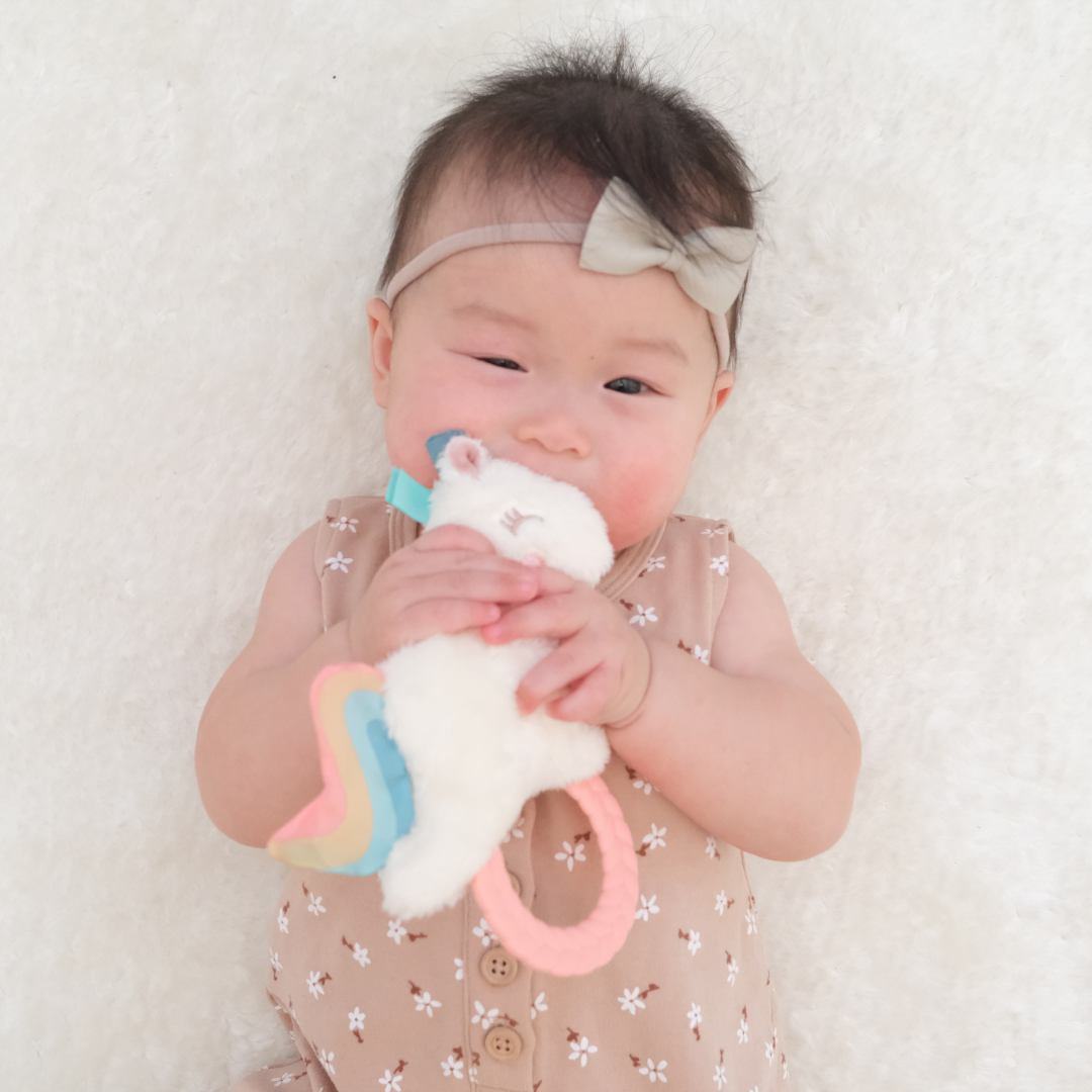 Unicorn Plush Rattle Pal with Teether