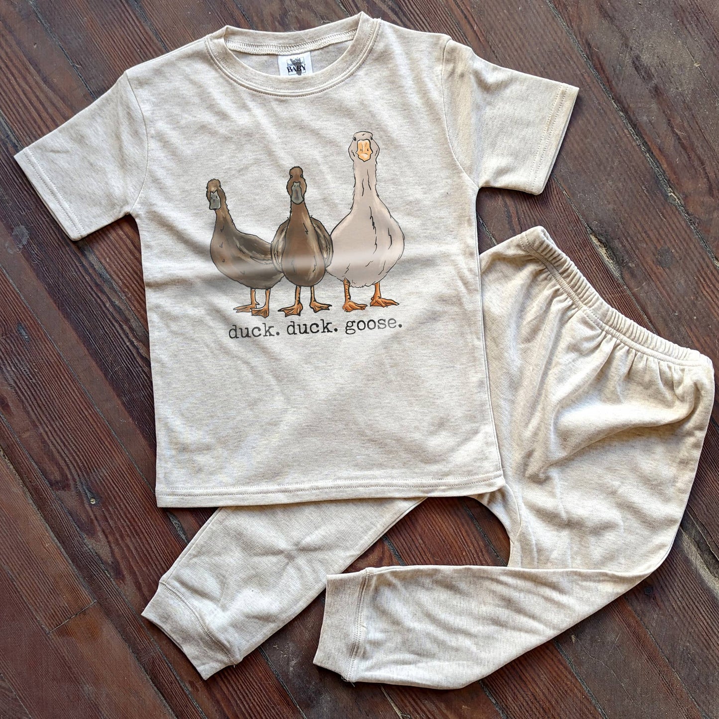 "Duck Duck Goose" Country Pajama Play Toddler Farm Clothes: 5T / Short Sleeves