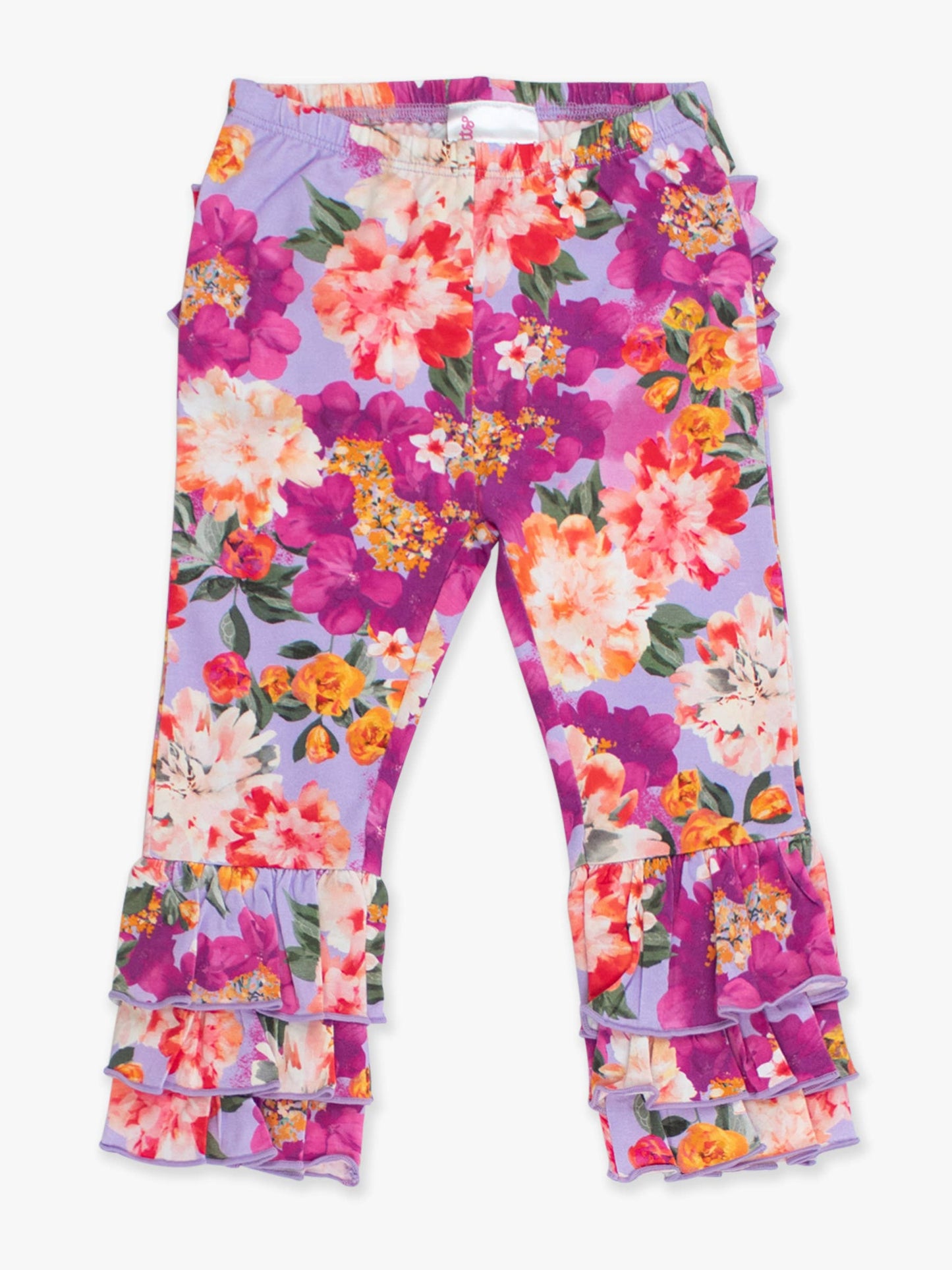 Girls Ruffle Flare Pants: Lavender Valley