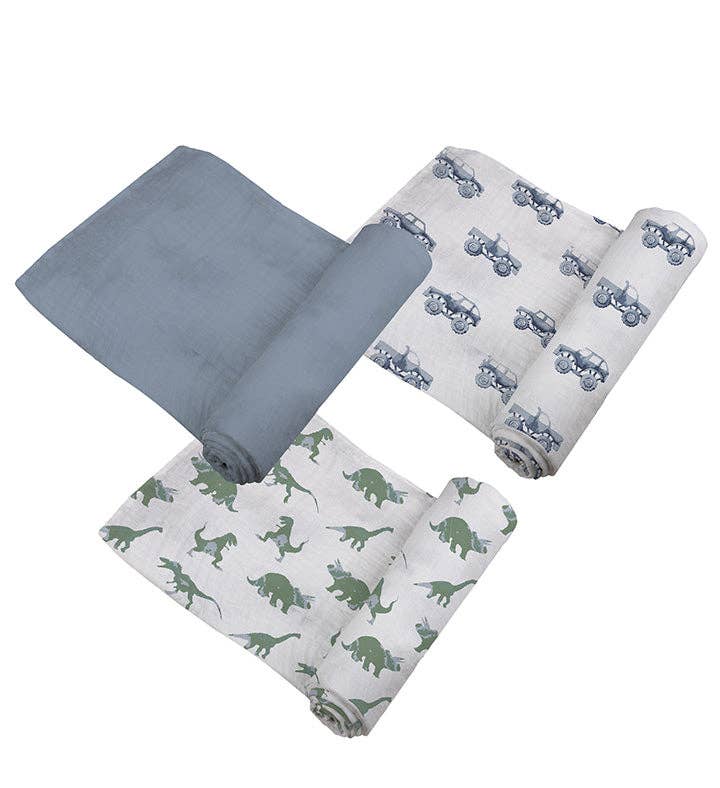 Cotton Muslin Swaddle 3-Pack (Rough Terrain)