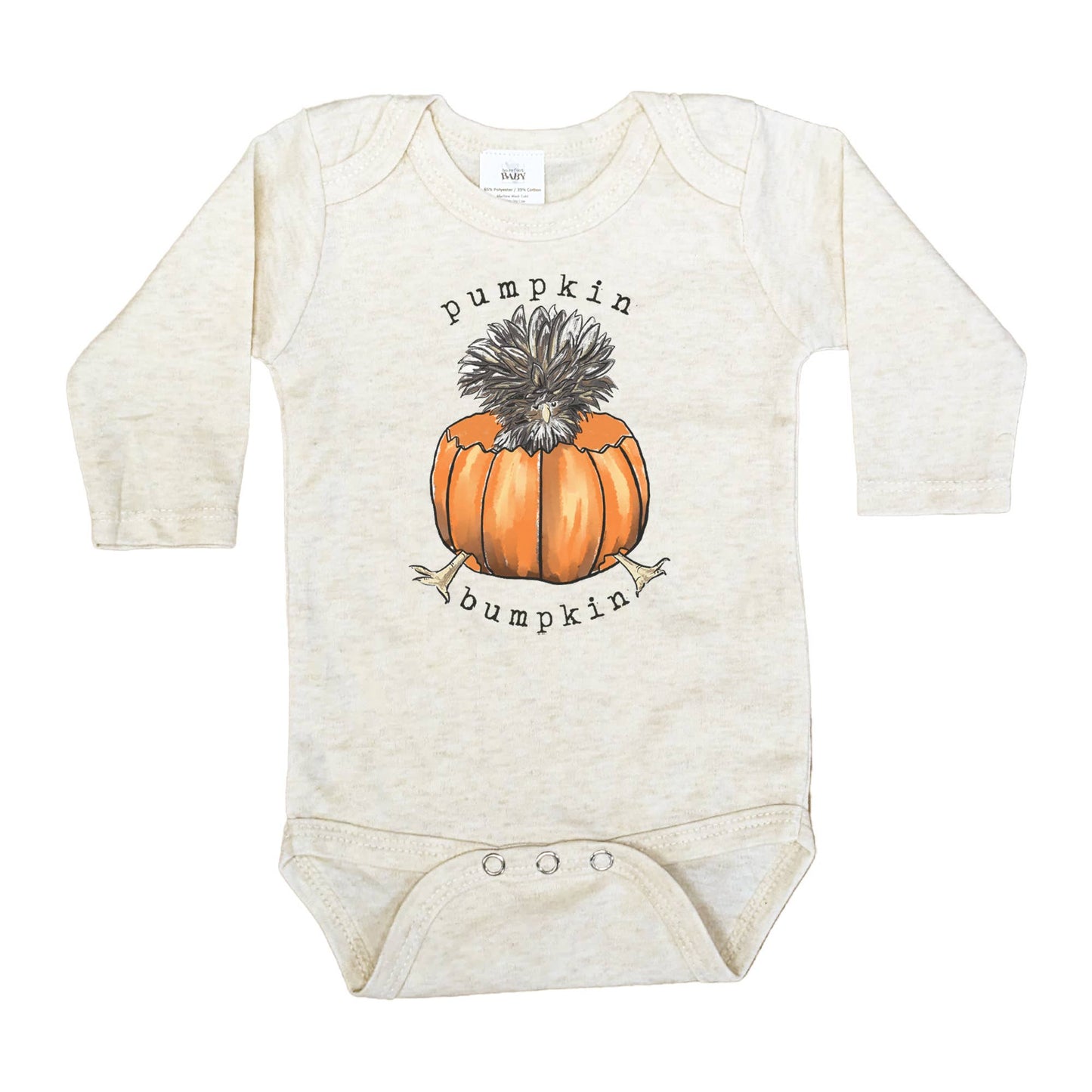 "Pumpkin Bumpkin" Funny Chicken Fall Ultra Soft Long Sleeve Onesie