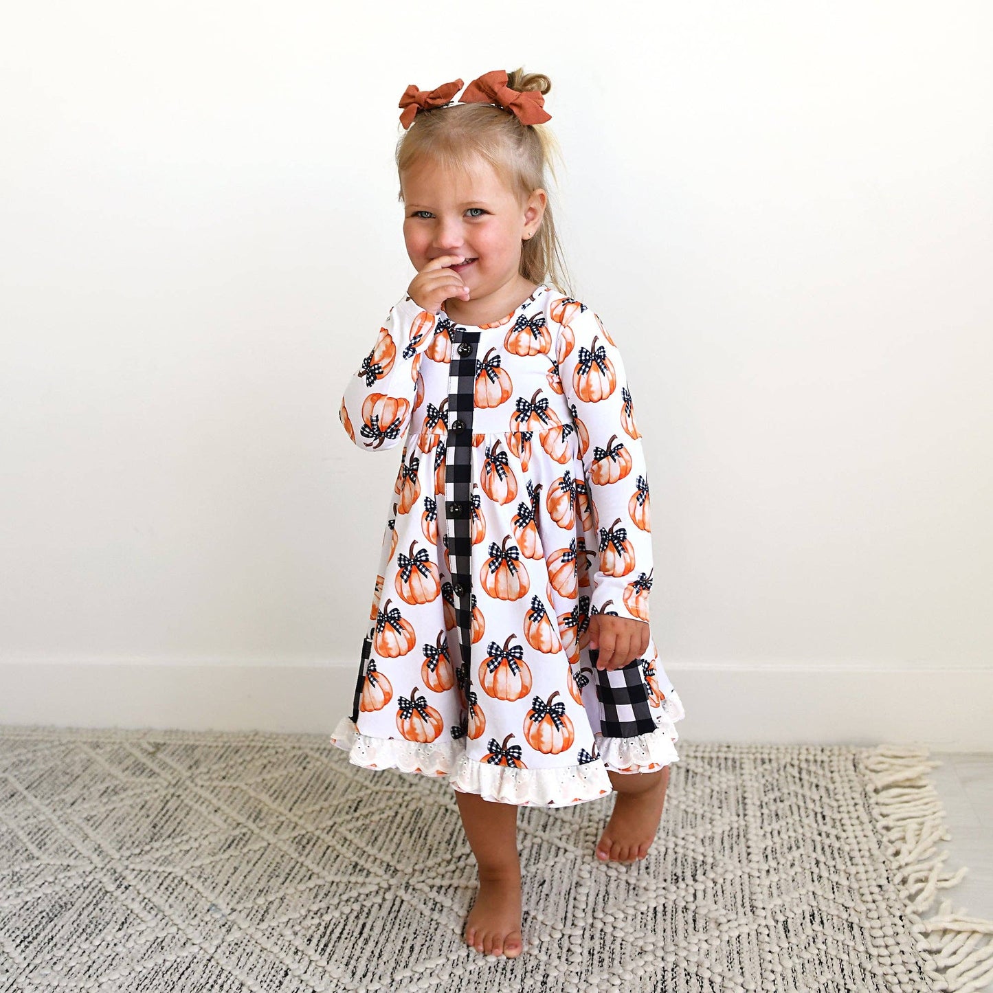 Lilith Pumpkin Button Dress
