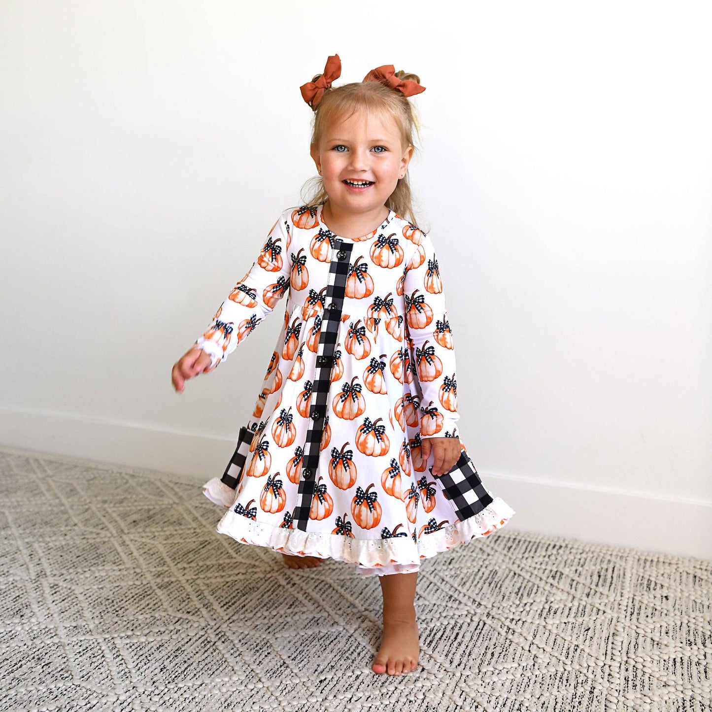 Lilith Pumpkin Button Dress