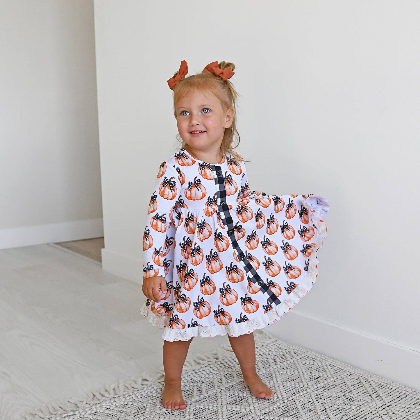 Lilith Pumpkin Button Dress