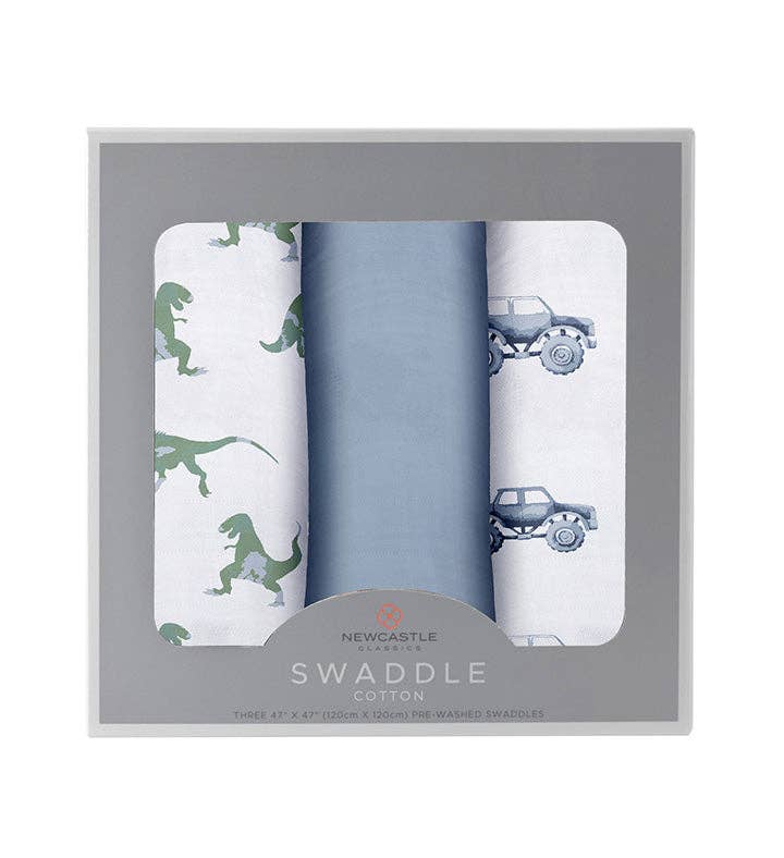 Cotton Muslin Swaddle 3-Pack (Rough Terrain)