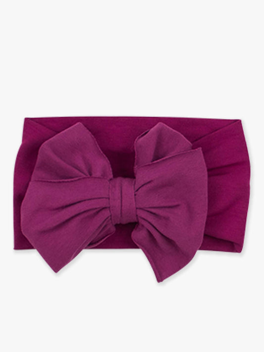 Girls Plum Tart Big Bow Headband: Purple / One Size