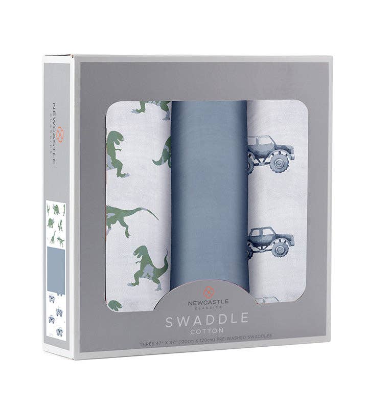 Cotton Muslin Swaddle 3-Pack (Rough Terrain)