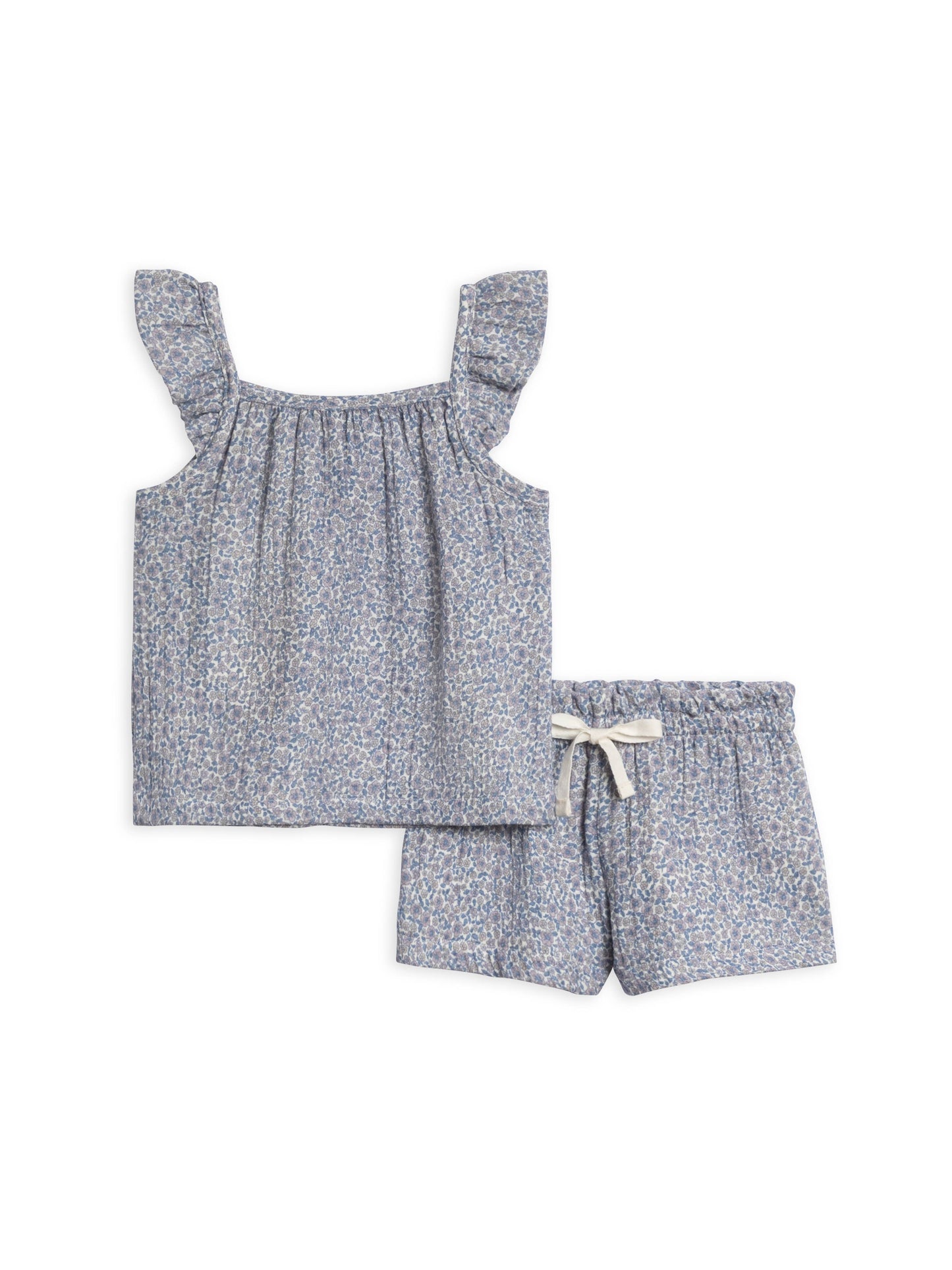 Organic Nora Muslin Tank & Short Set - Gianni Floral/Marino: 5T/6