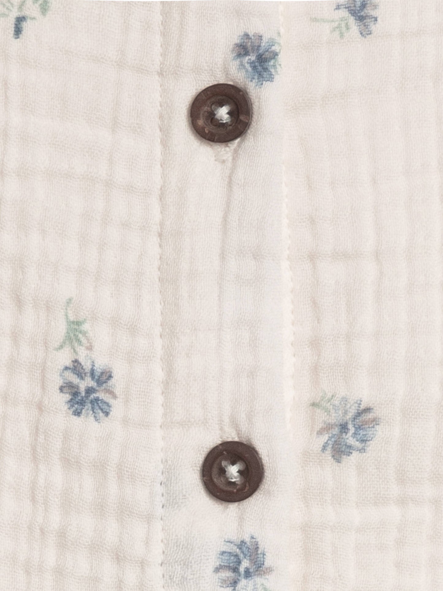 Tessa Muslin Button Front Ruffle Sleeve Top - Elena Floral