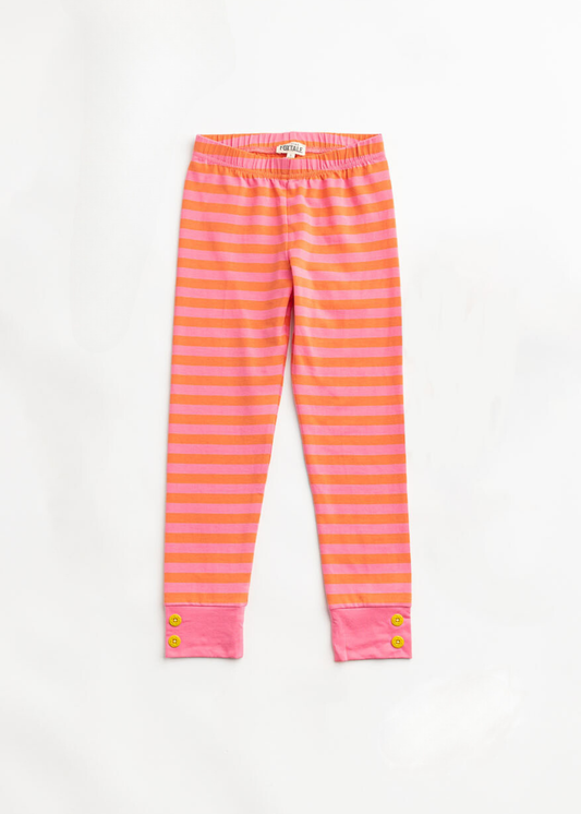 Party Stripe Leggings: Flamingo & Carnation Stripe