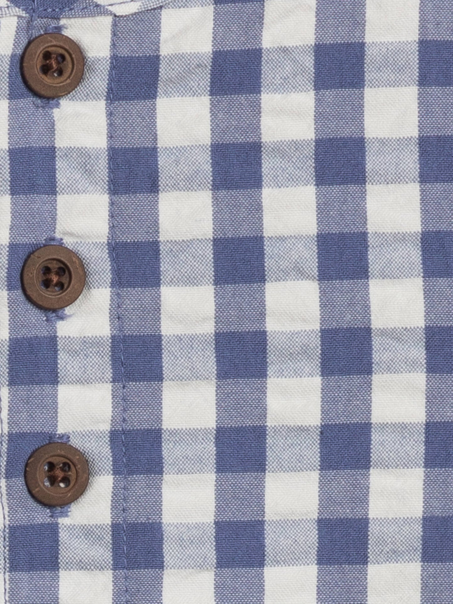 Organic Baby Wren Seersucker Bubble Romper - Marino Gingham: 3-6M