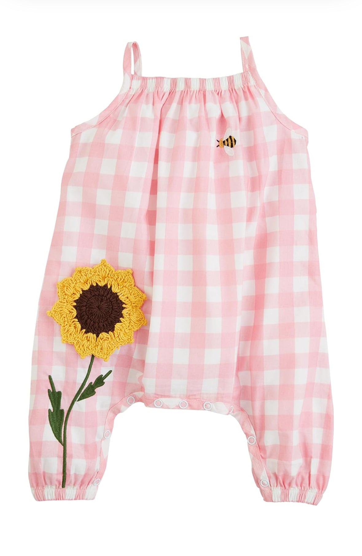 Pink Plaid Baby Romper