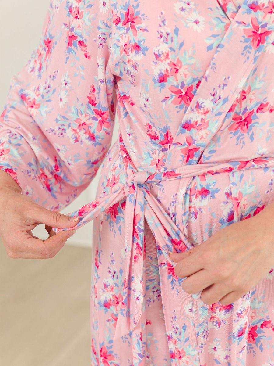 Pretty in Pink Floral Mommy & Me Maternity Robe