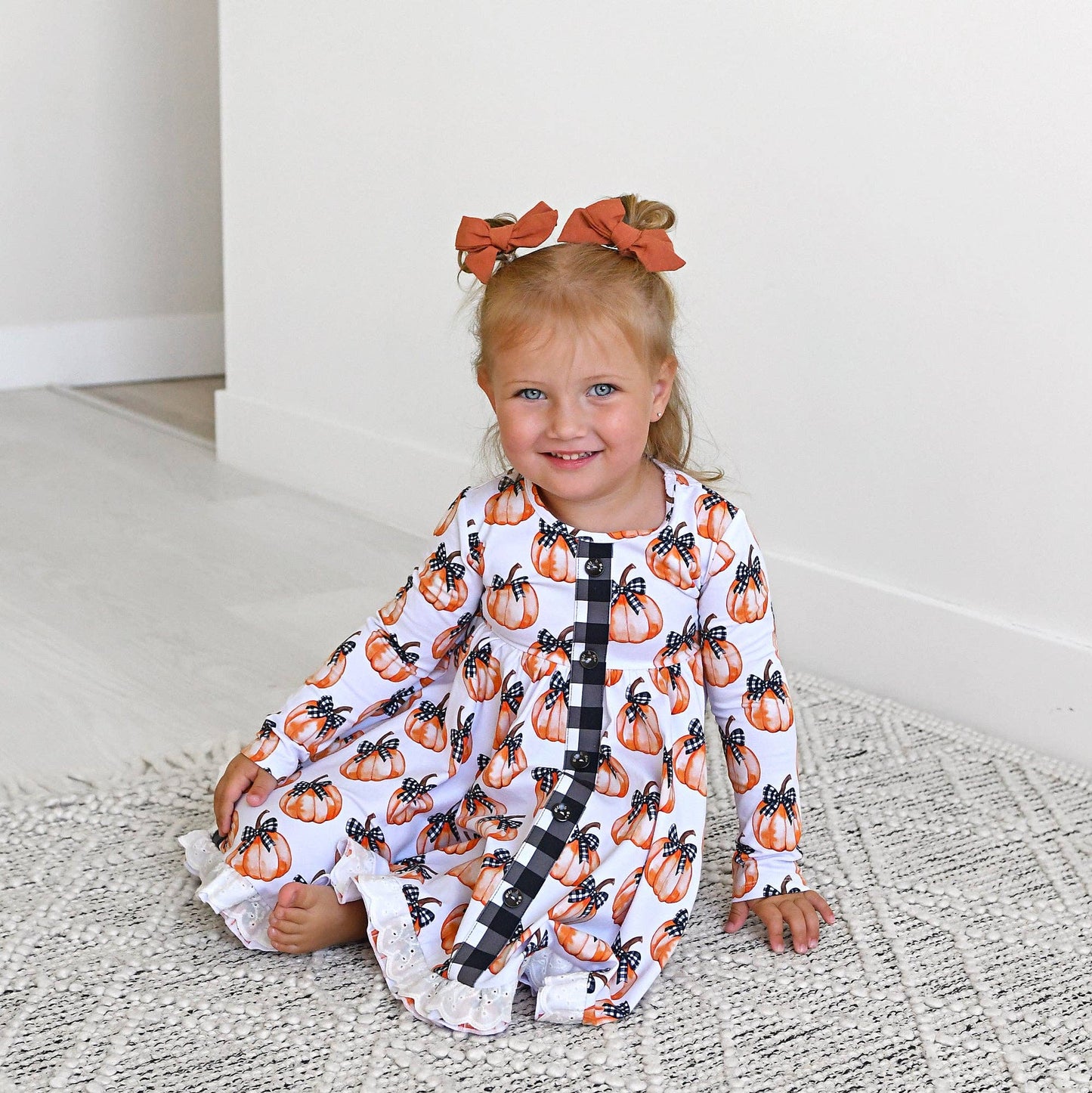 Lilith Pumpkin Button Dress