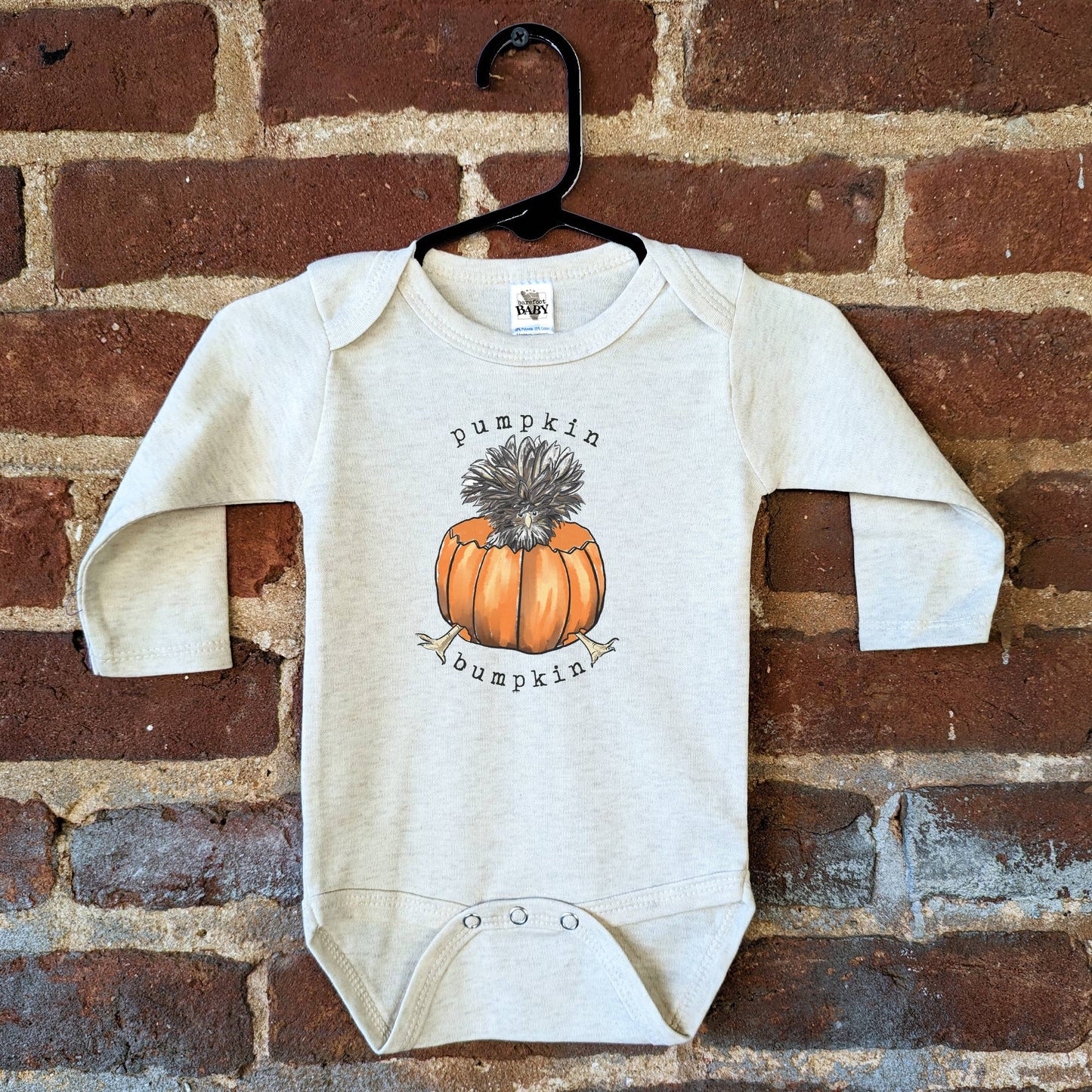 "Pumpkin Bumpkin" Funny Chicken Fall Ultra Soft Long Sleeve Onesie