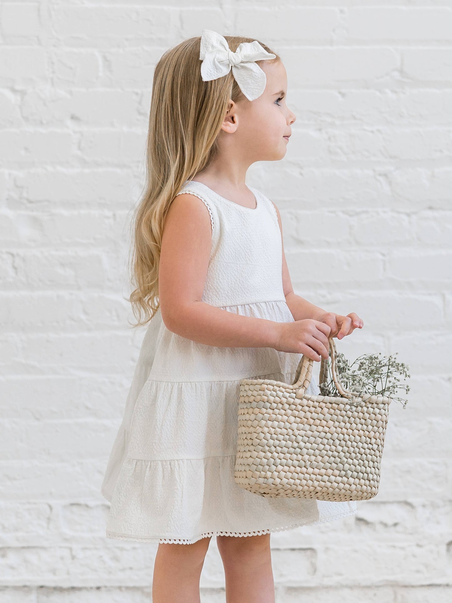 Organic Zoey Seersucker Tiered Dress - Coconut: 2T