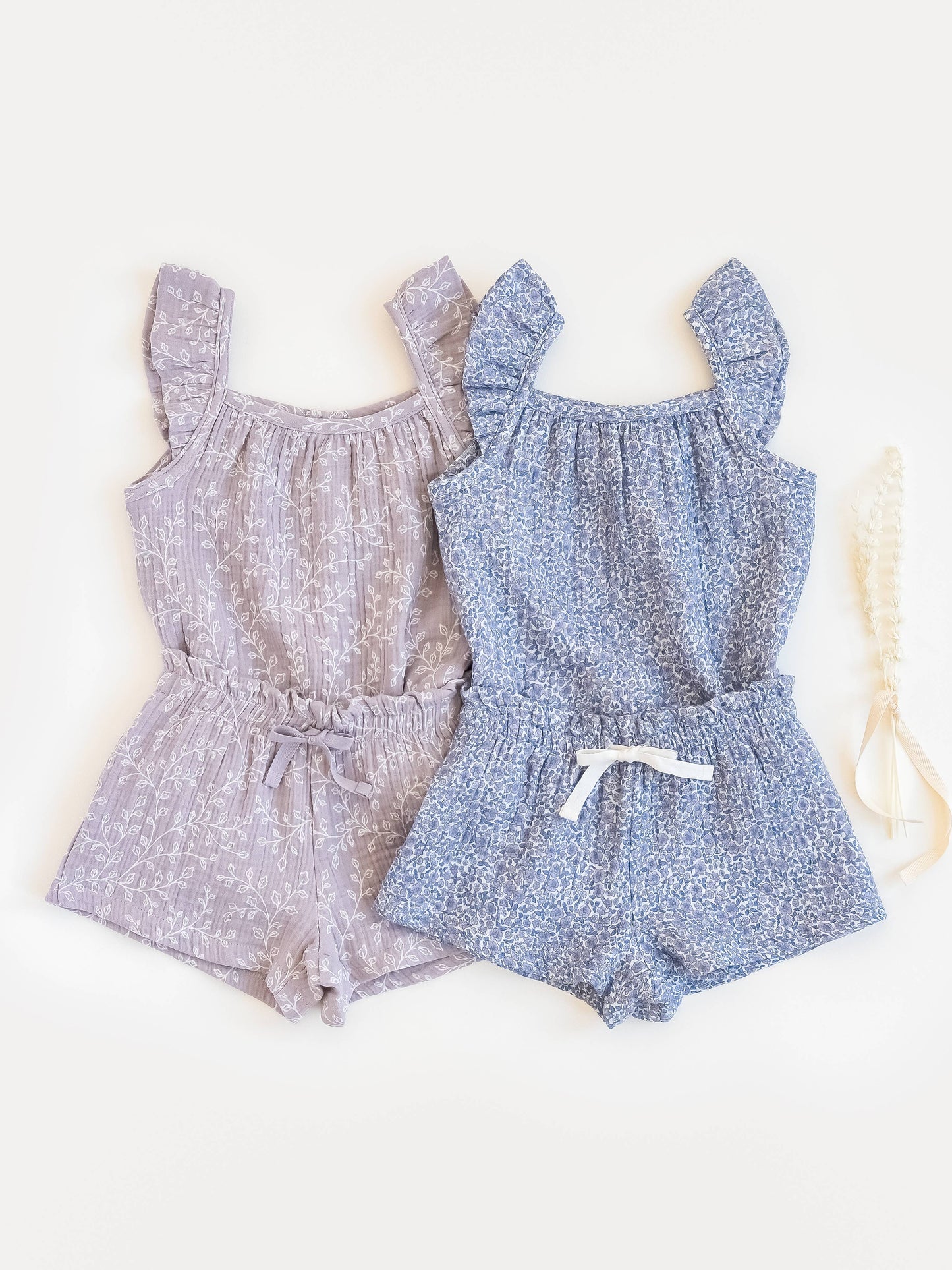 Organic Nora Muslin Tank & Short Set - Lucia Floral/Lilla: 3T