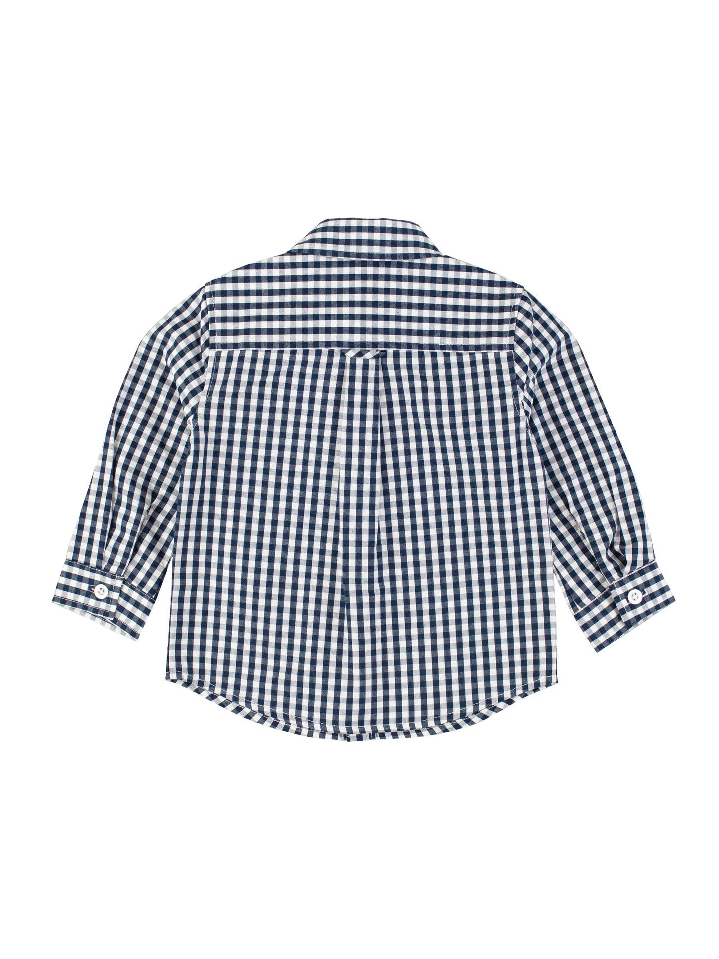 Baby Boys Gingham Long Sleeve Button Down Shirt: Black