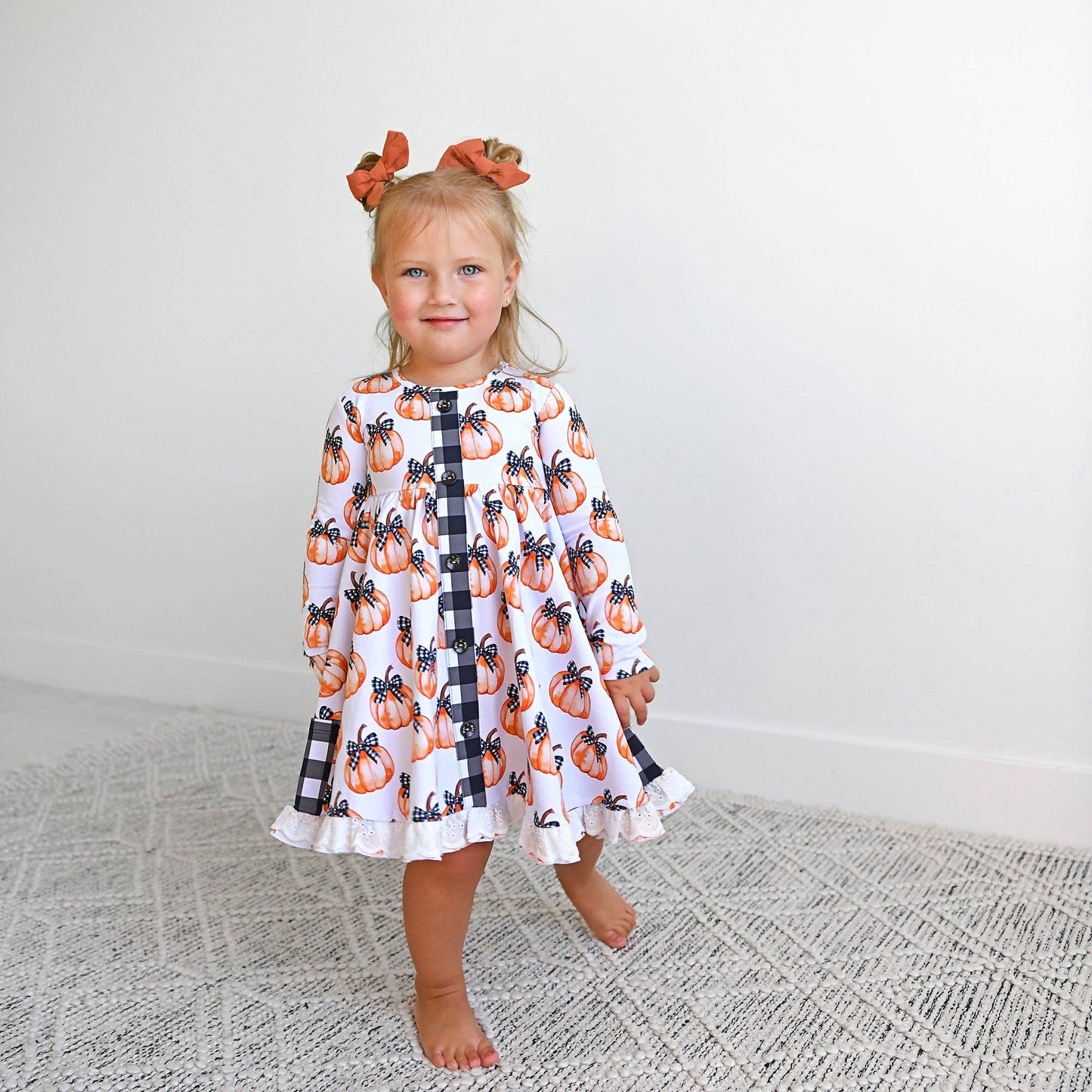 Lilith Pumpkin Button Dress