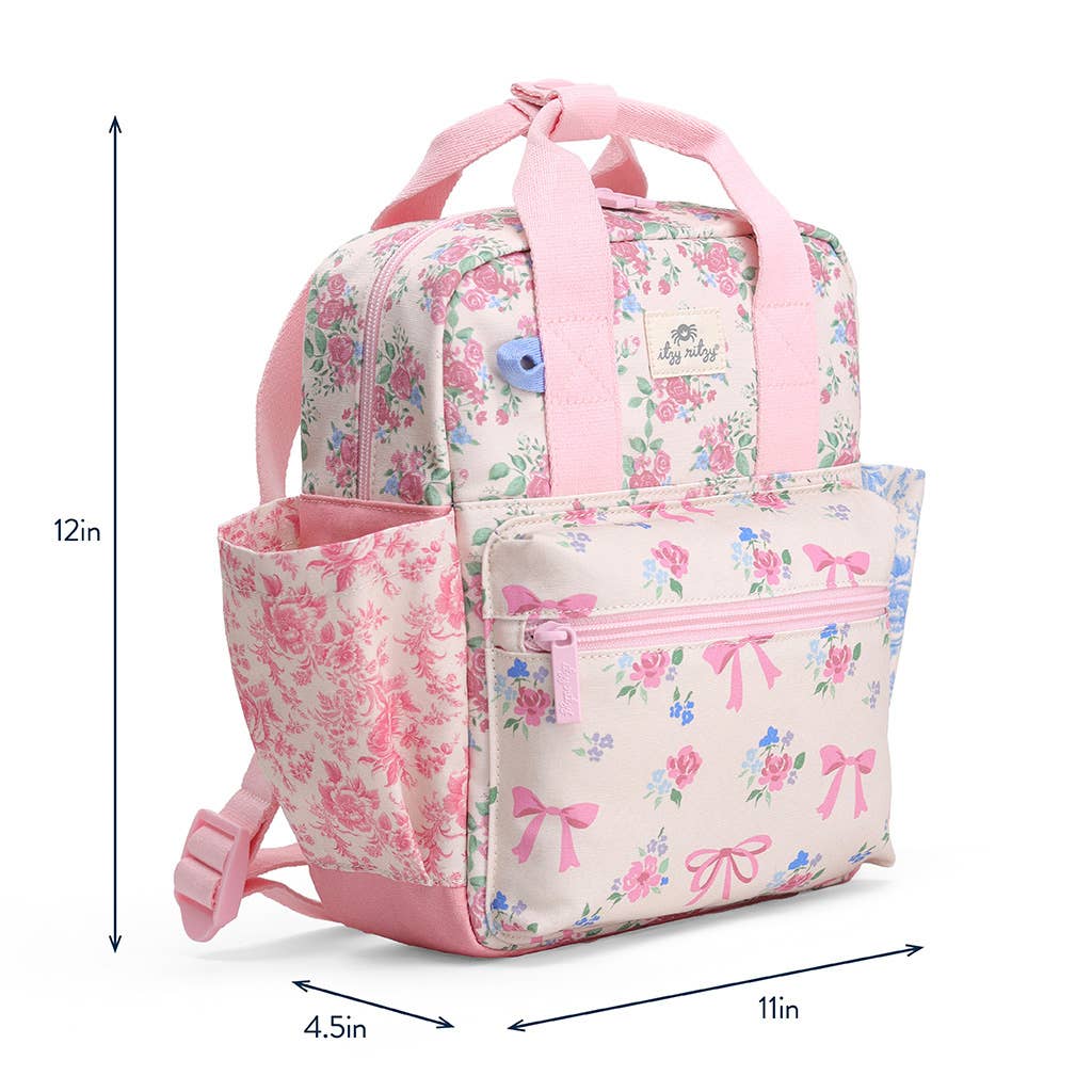 Toddler Backpack: Ribbons + Roses