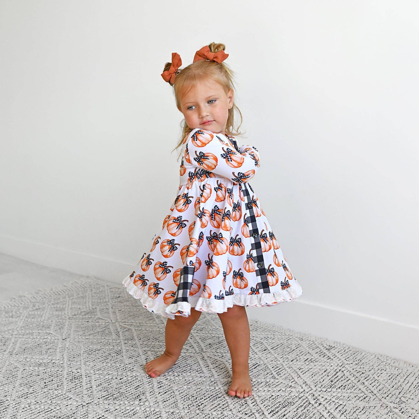 Lilith Pumpkin Button Dress