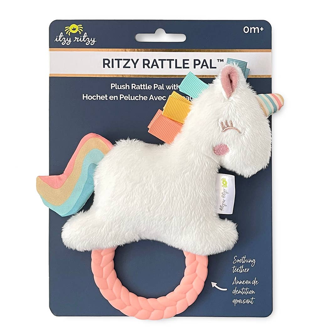 Unicorn Plush Rattle Pal with Teether