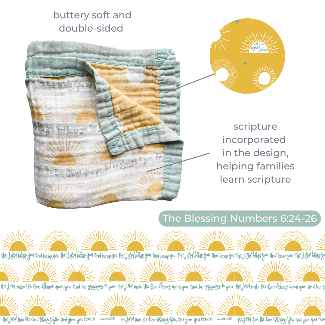 The Blessing Luxury Double Sided Muslin Blanket
