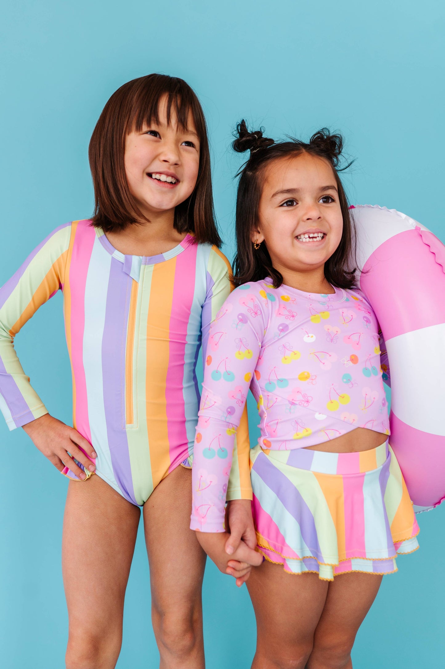 Toddler Girl Rashguard Skirted 2-Piece: Cherry Crush