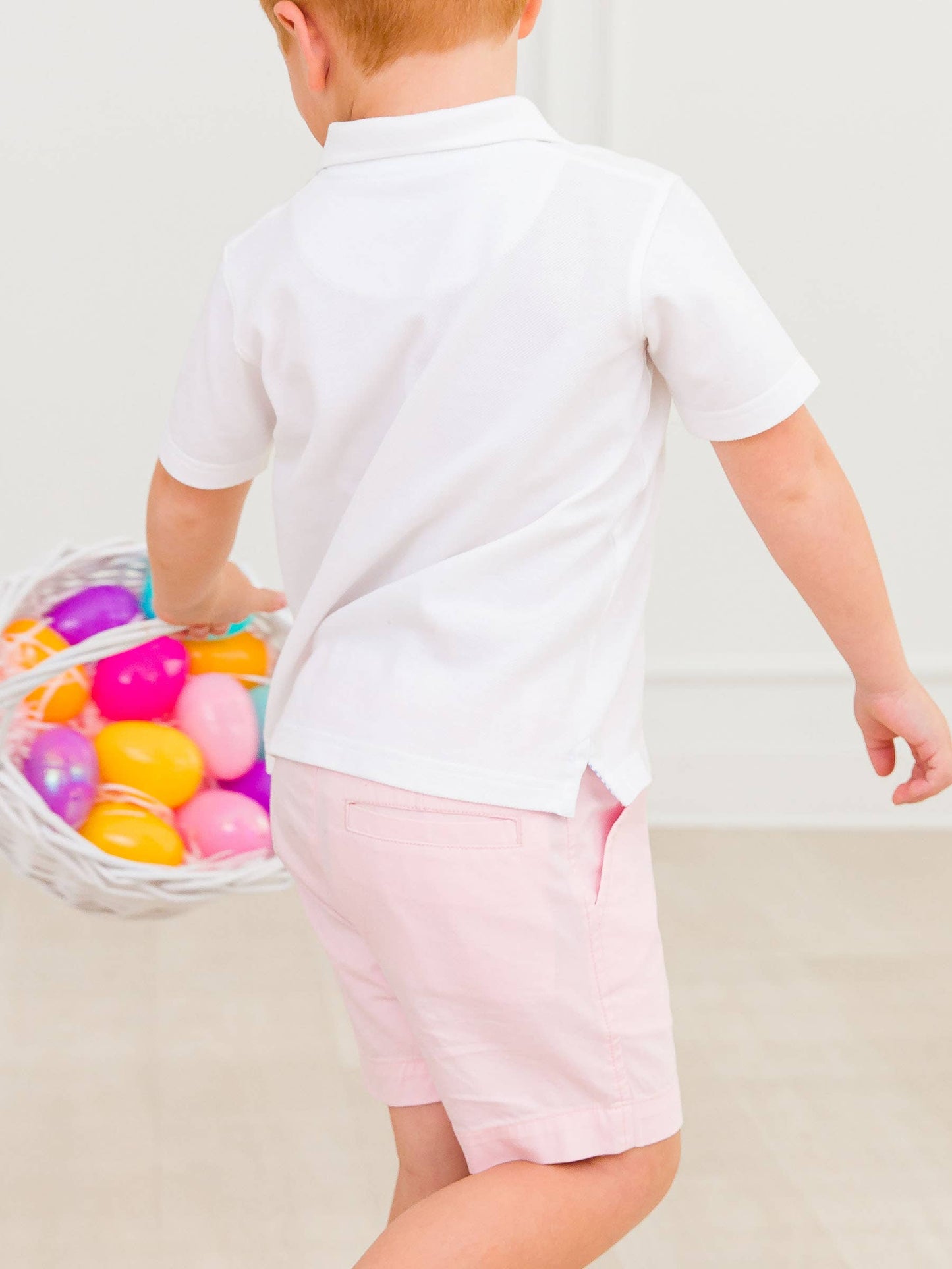 Boys Pink Stretch Chino Shorts