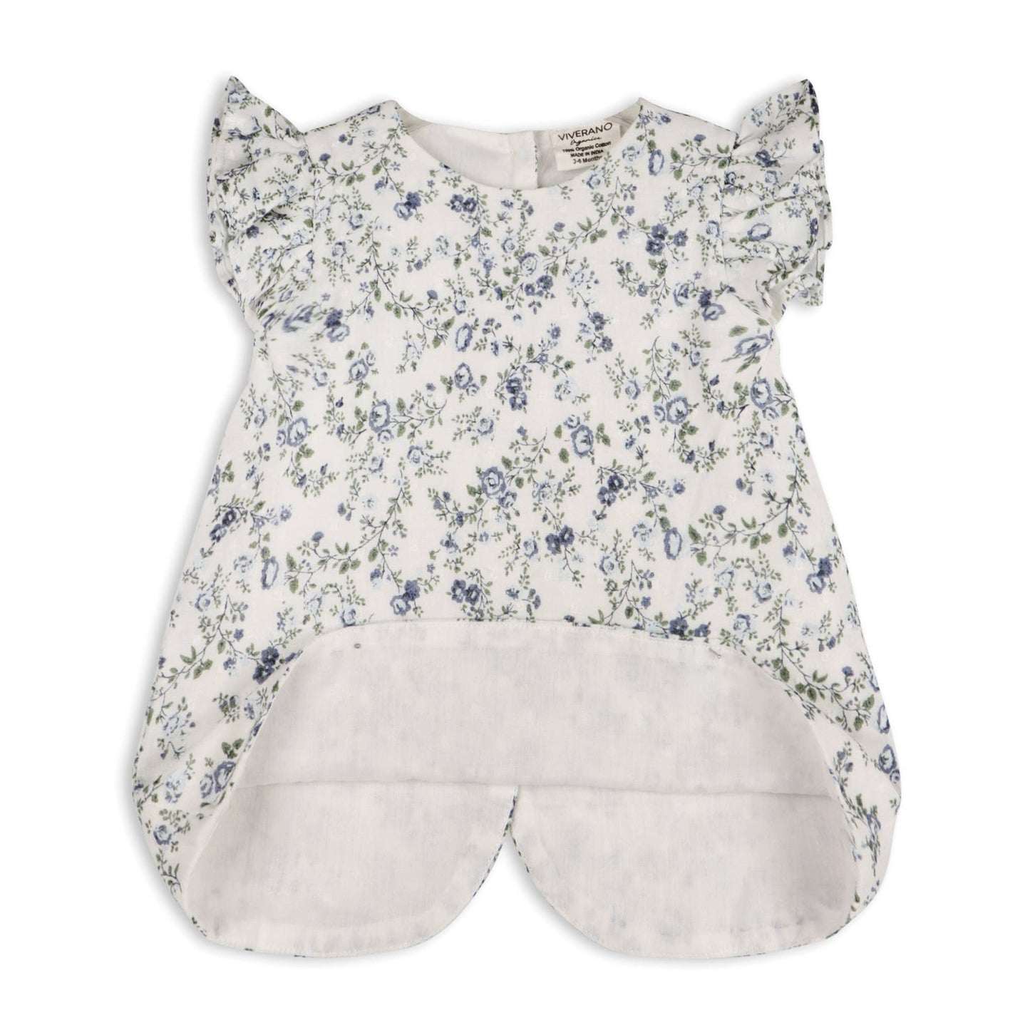 Celia Floral Baby Bow Blouse +Bloomer (Organic): Navy Ditsy Floral