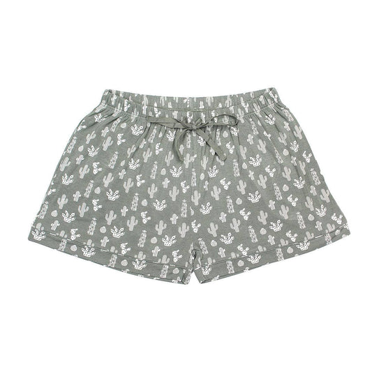 Stay Sharp Cactus Western Women's Adult Bamboo Pajamas Sleep Shorts