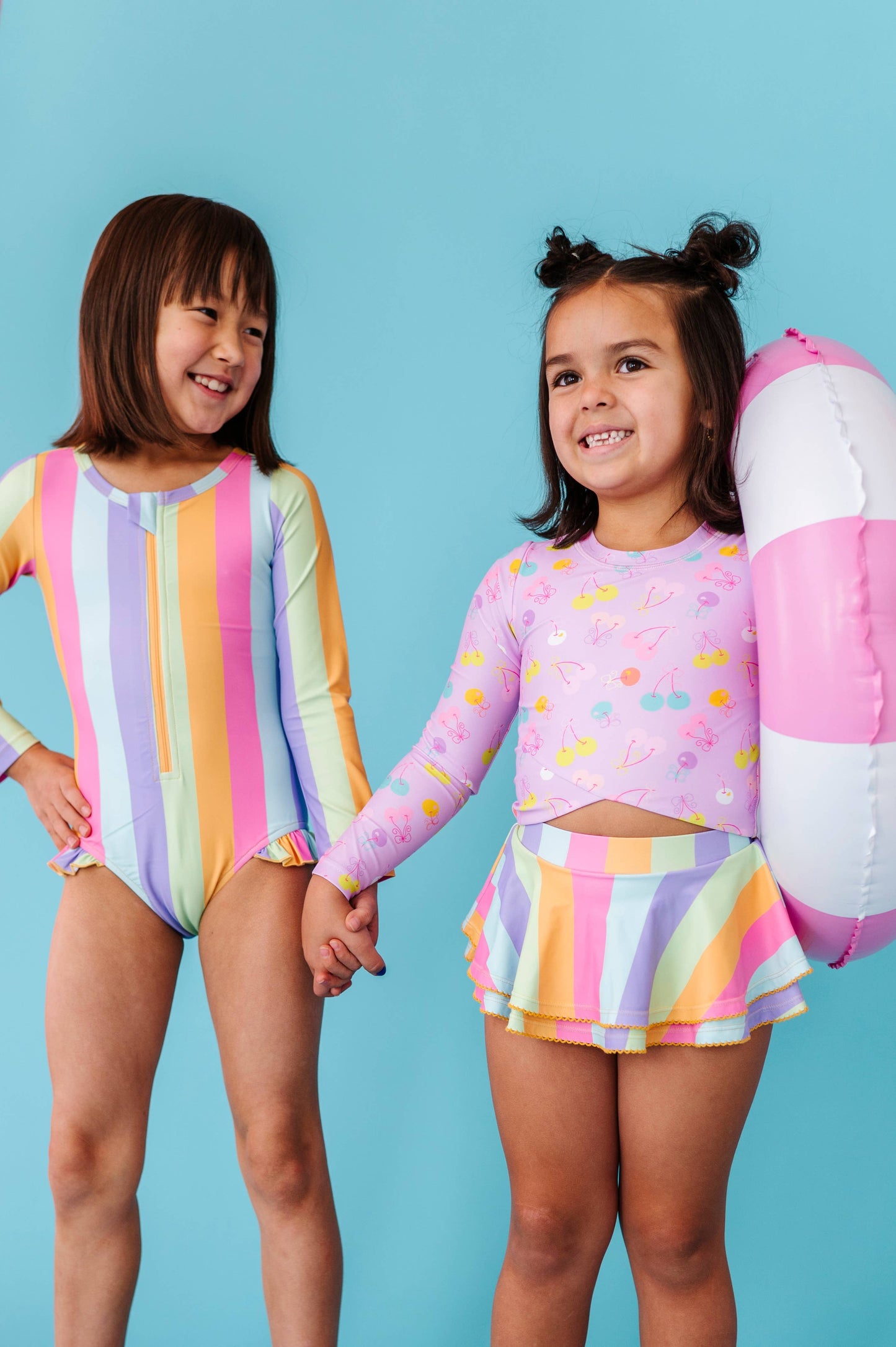 Toddler Girl Rashguard Skirted 2-Piece: Cherry Crush