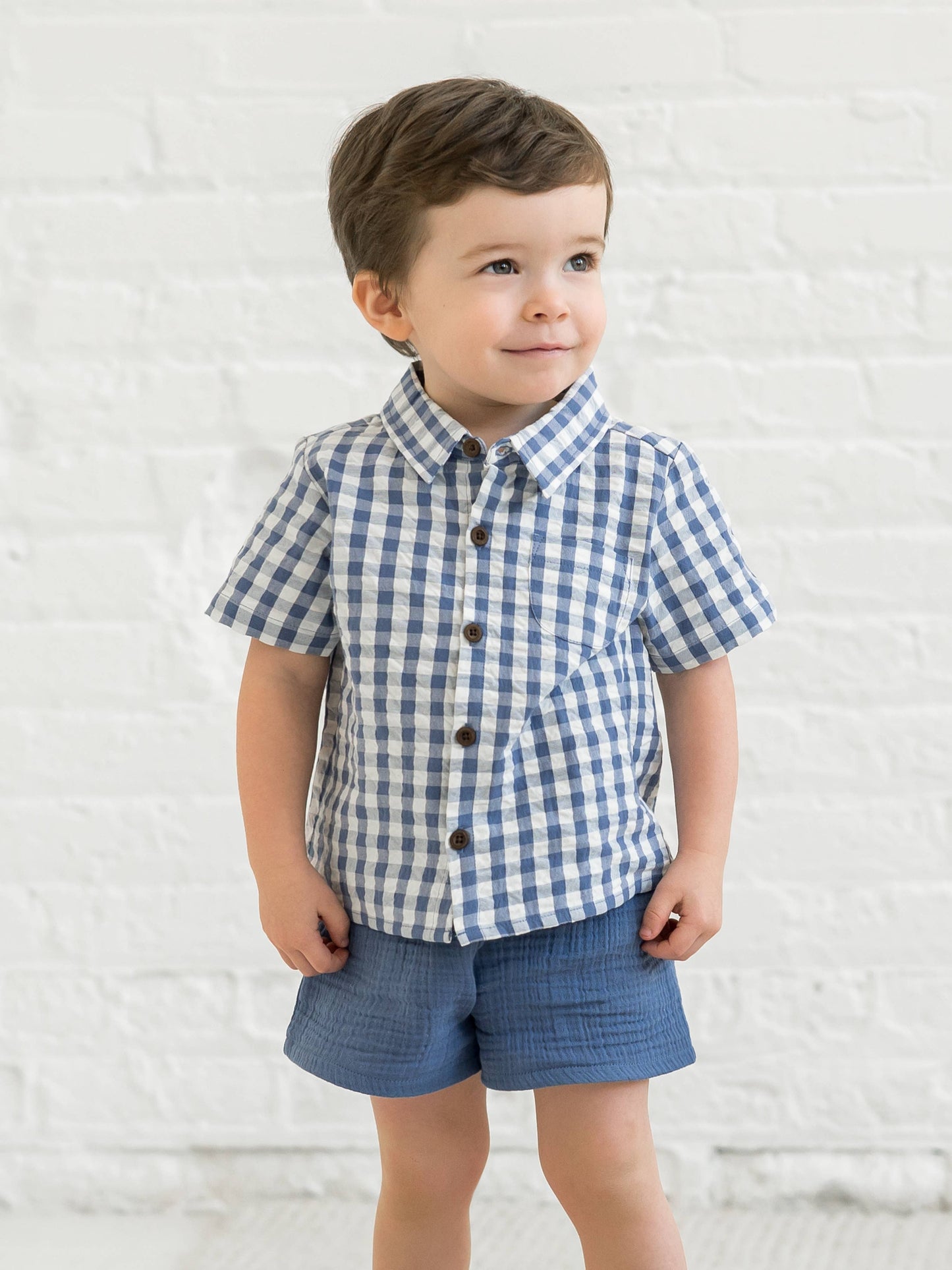 Organic Baby Jude Muslin Shorts - Marino
