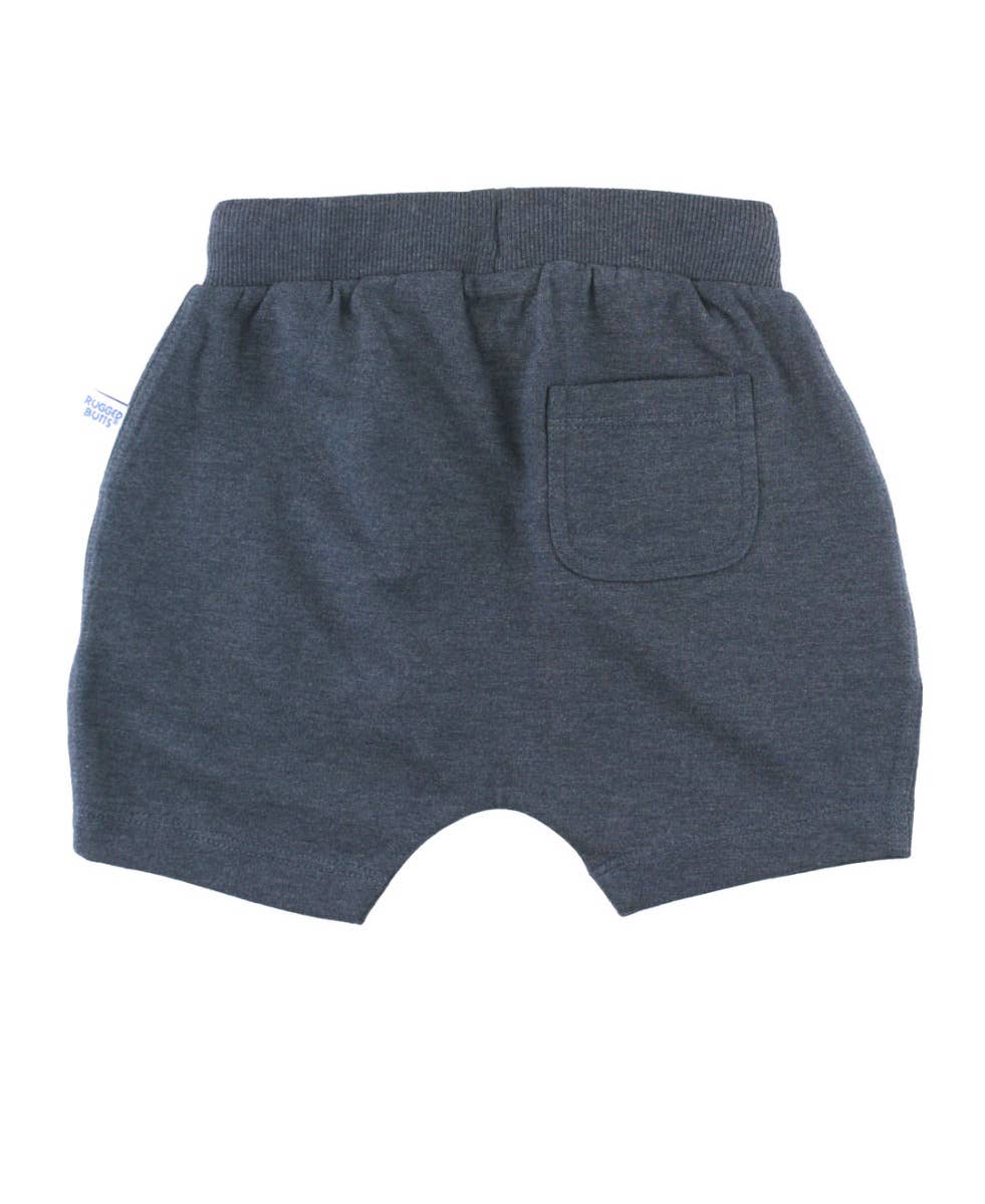 Baby Boys Heather Navy Jogger Shorts