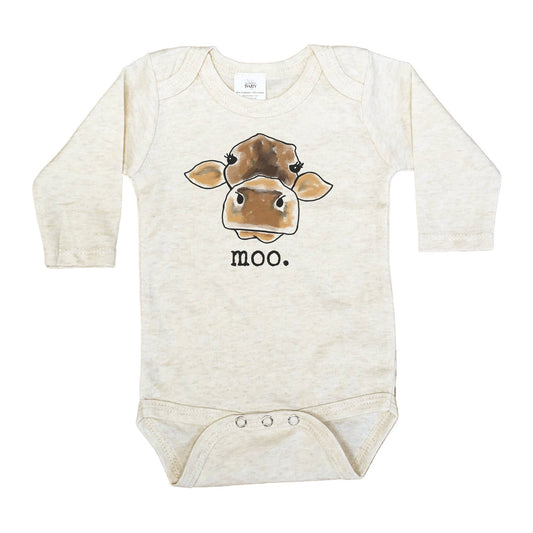 "Moo" Cow Ultra Soft Long Sleeve Onesie