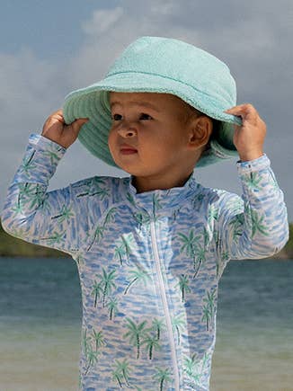 Terry Beach Bucket Hat: Seabreeze
