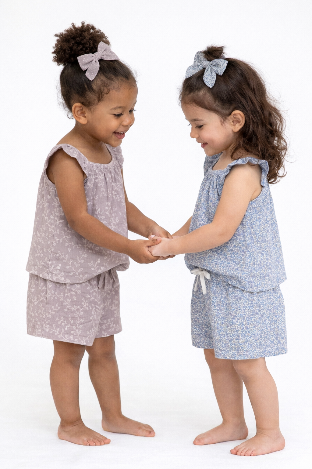 Organic Nora Muslin Tank & Short Set - Gianni Floral/Marino