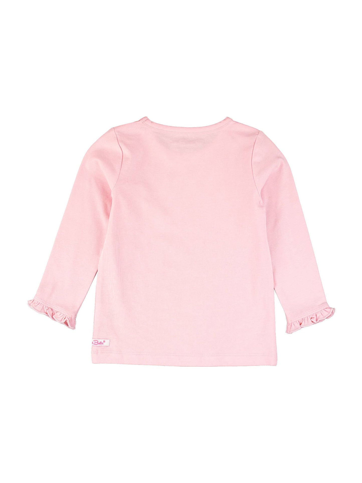 Pink Knit Long Sleeve Ruffle Sleeve Top