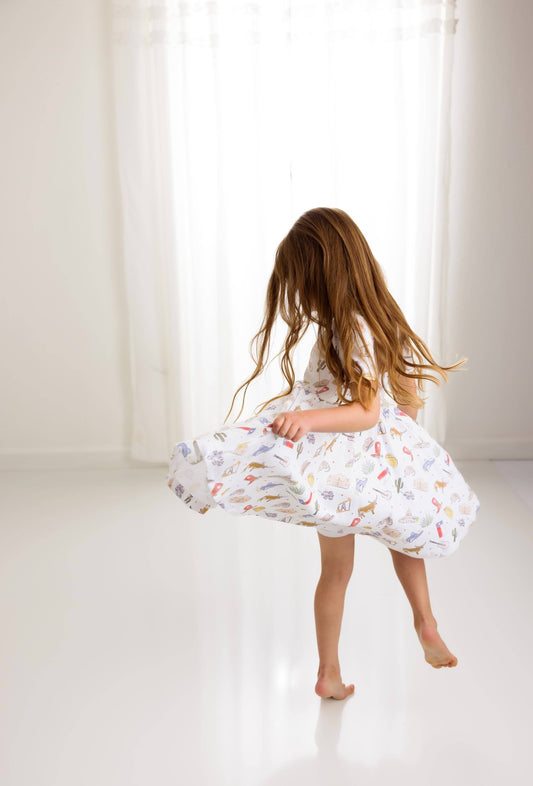 Texas Kids Organic Cotton Twirl Dress: 5T
