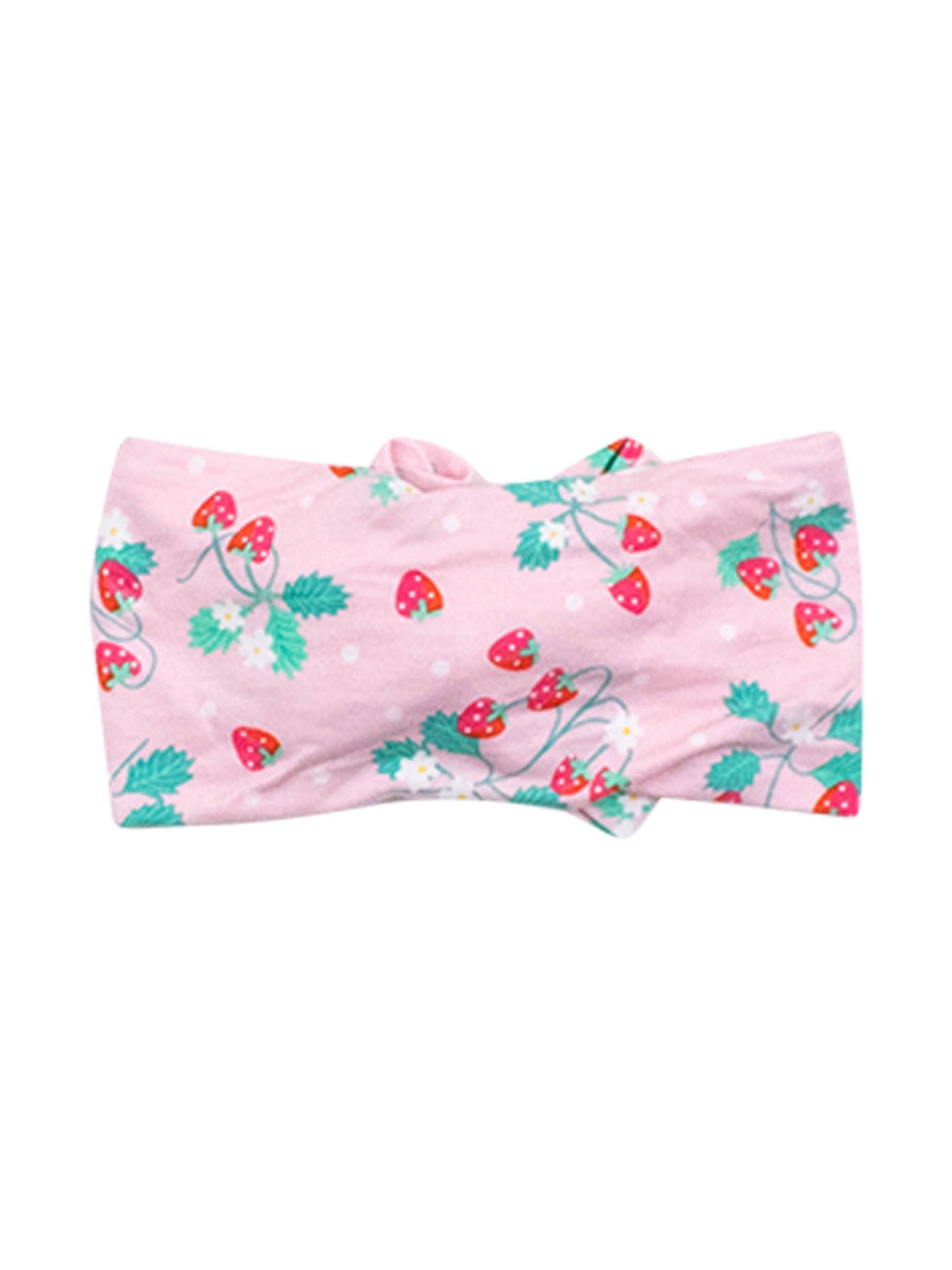 Girls Sweet As Strawberries Viscose Big Bow Headband: Pink / One Size