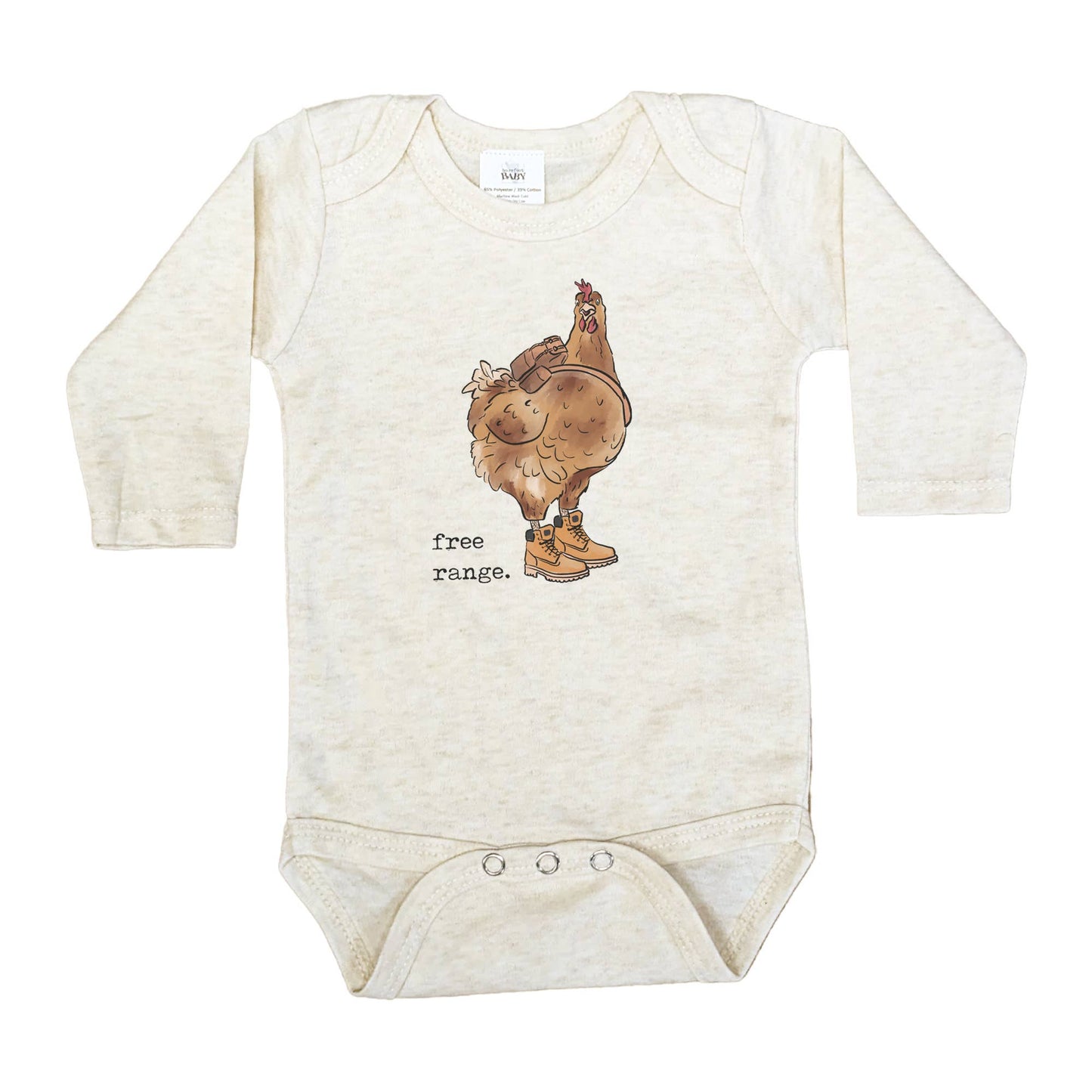 "Free Range" Chicken Ultra Soft Long Sleeve Onesie