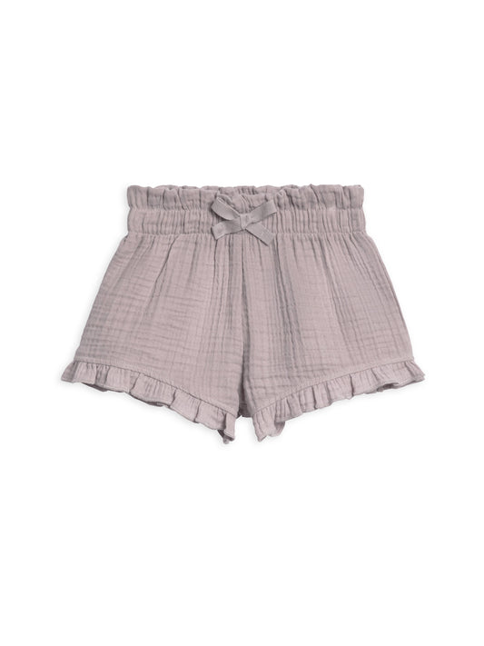 Organic Luz Muslin Flutter Shorts - Lilla: 12-18M