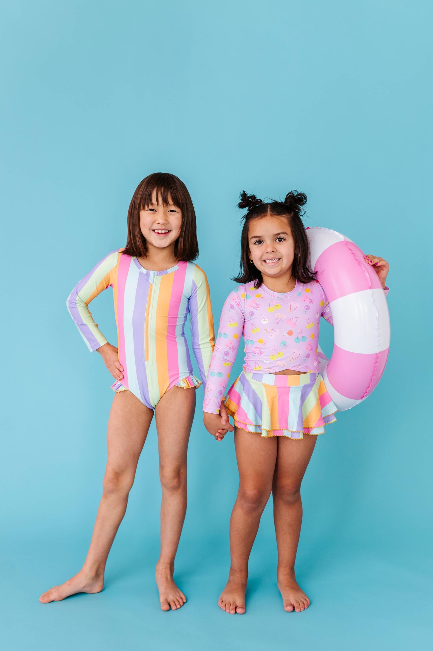 Toddler Girl Rashguard Skirted 2-Piece: Cherry Crush